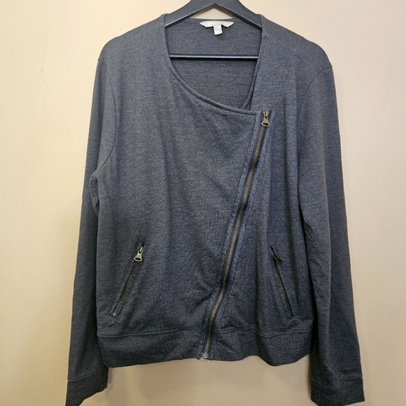 Banana Republic Outlet Moto Style Jersey Cotton Blend Jacket Women's Size XL - Picture 1 of 4